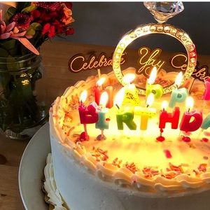 Engagement ring cake topper